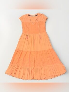 Kate & Sam Dress Womens S Peach V-Neck Tiered Fairy Cottagecore Prairie Peasant